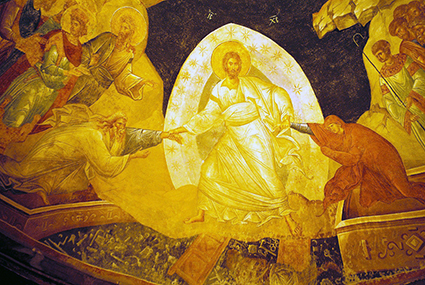The Anastasis a fresco from St Savior, Chora, Constantinople - Istanbul